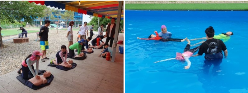 
2023 가족스포츠캠프

심폐소생술 실습
수영 연습

