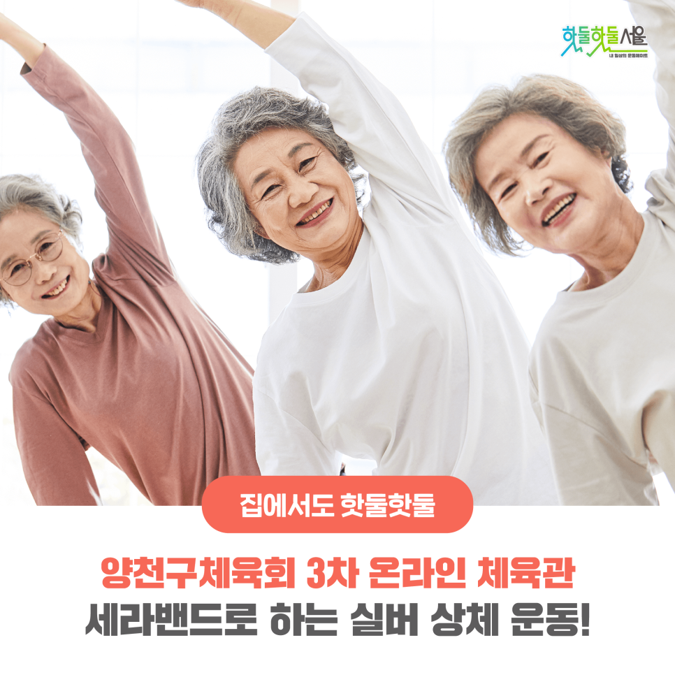 집에서도 핫둘핫둘 양천구체육회 3차 온라인 체육관 세라밴드로 하는 실버 상체 운동!