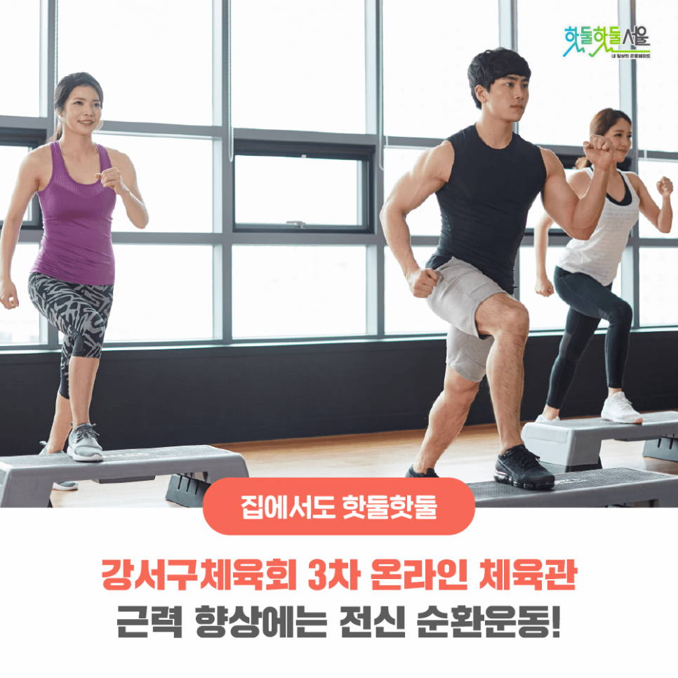집에서도 핫둘핫둘 강서구체육회 3차 온라인 체육관 근력 향상에는 전신 순환운동!
