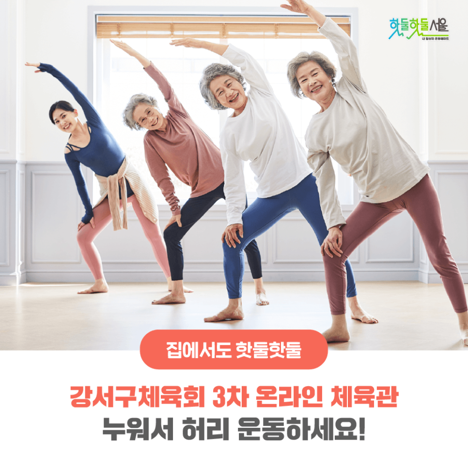 집에서도 핫둘핫둘 강서구체육회 3차 온라인 체육관 누워서 허리 운동하세요!