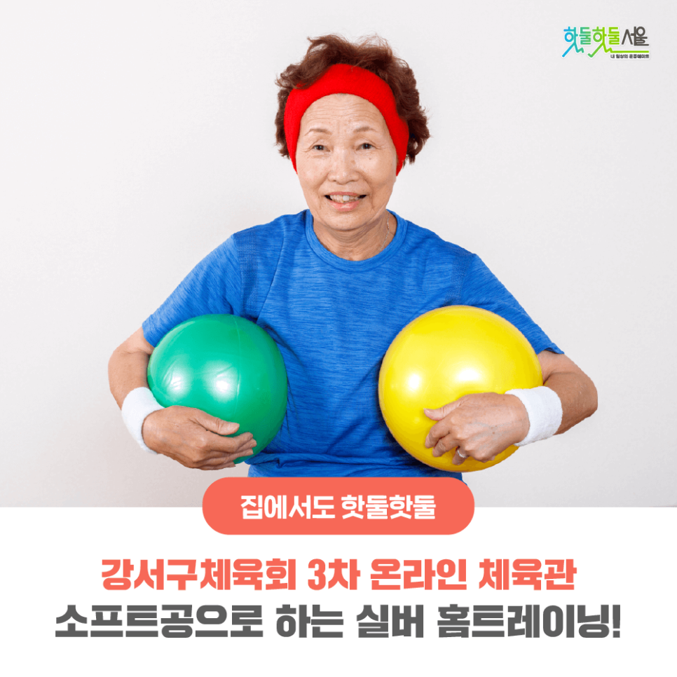 집에서도 핫둘핫둘 강서구체육회 3차 온라인 체육관 소프트공으로 하는 실버 홈트레이닝!