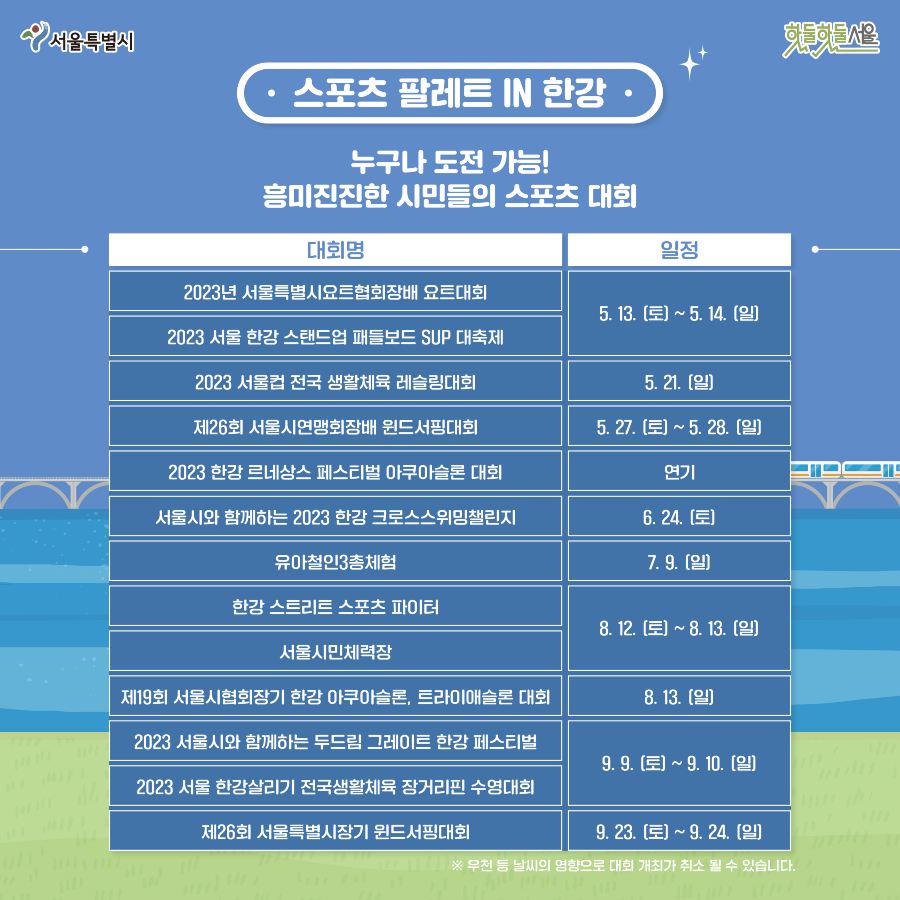 스포츠팔레트 IN 한강 시민 선수 대회