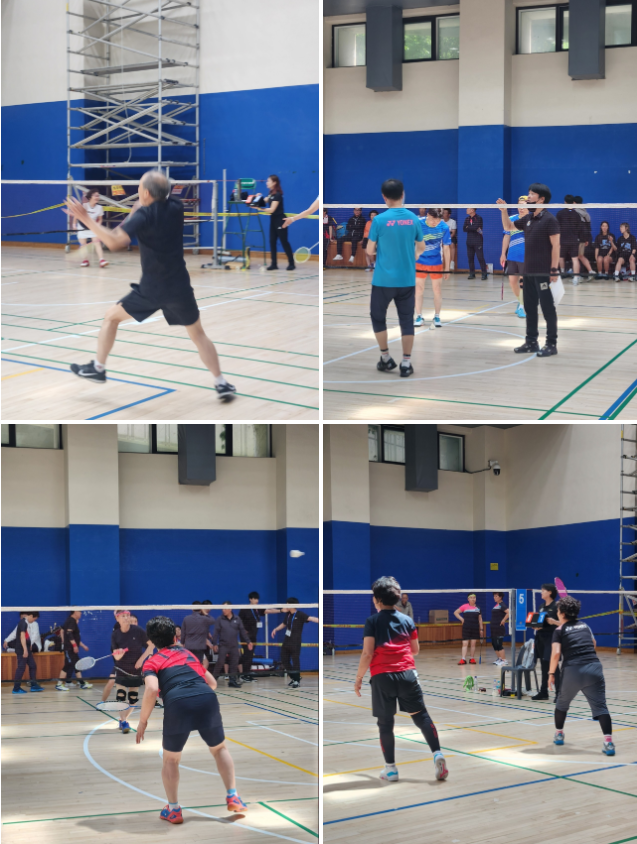 경기중 벤치에서의 치열한 응원전이 진행되고 있었습니다