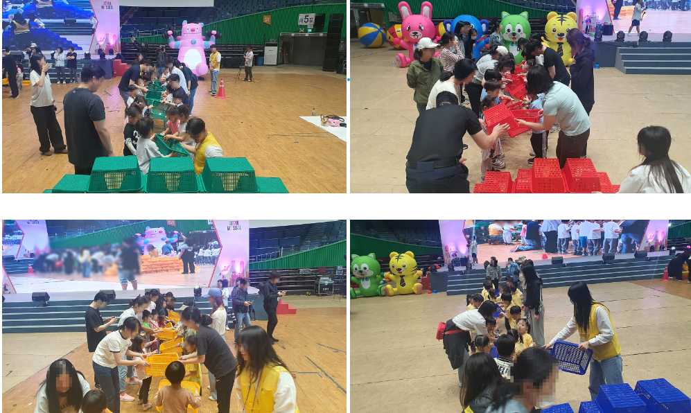 핑크퐁 캐릭터의 등장과 함께 더 뜨거운 열기로 가득 찼습니다><br style=