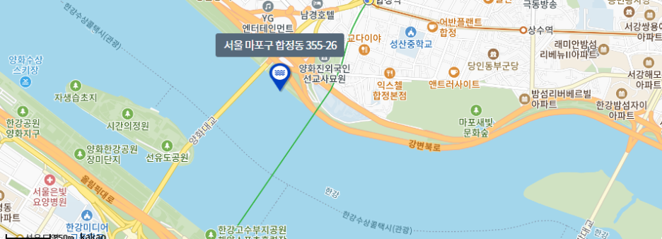 정확한 위치는 망원수상훈련장이며, 7월 서울에서 개최되는 2024 한강수상스포츠체험 행사에서 다양한 수상 스포츠를 체험할 수 있었습니다