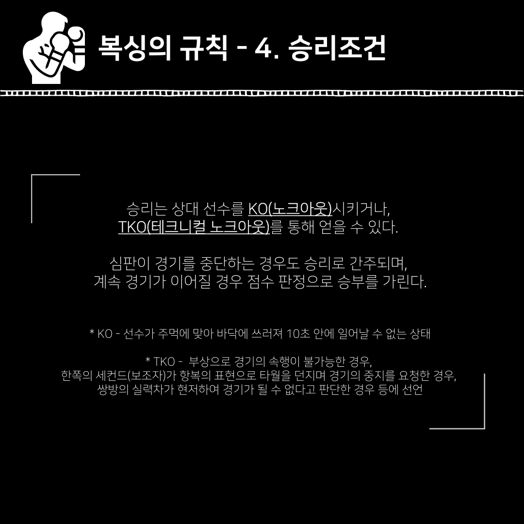 복싱 경기는 남자/여자 모두 3분씩 3라운드로 진행되며,라운드 사이에는 1분간의 휴식 시간이 주어집니다