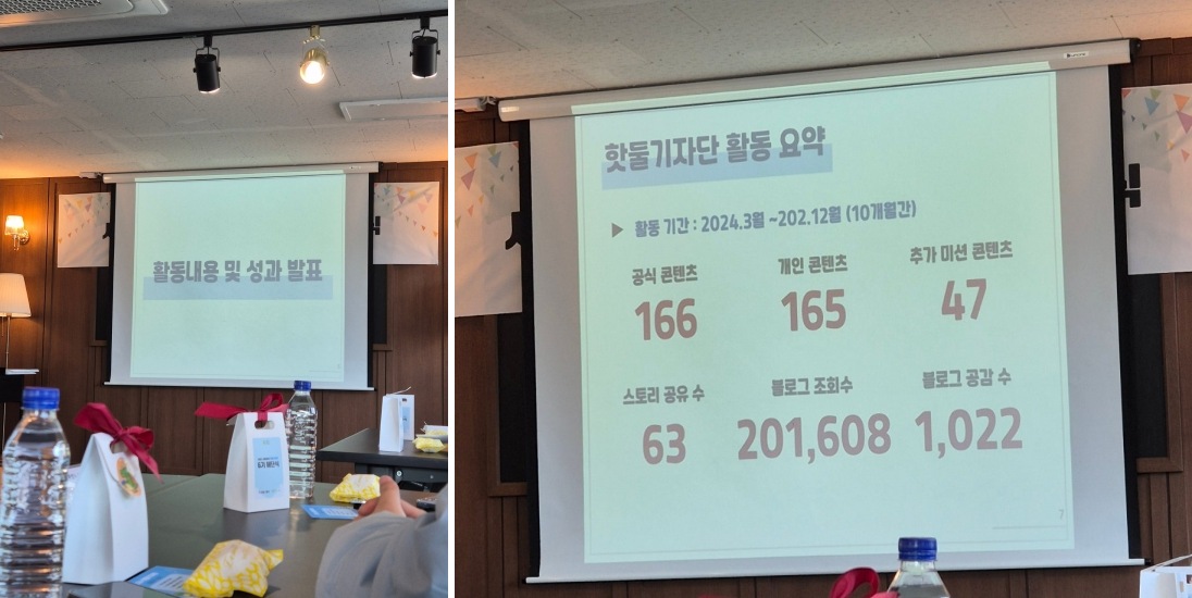 활동 내용 및 성과 발표